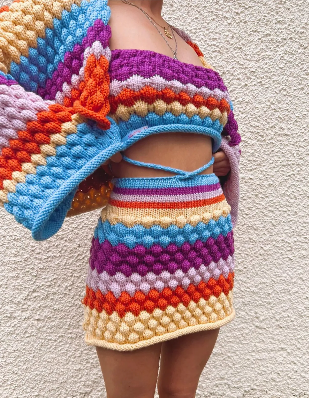 Josephine Bee Bubble Rainbow Knit Bralette - In Stock, Fast Shipping