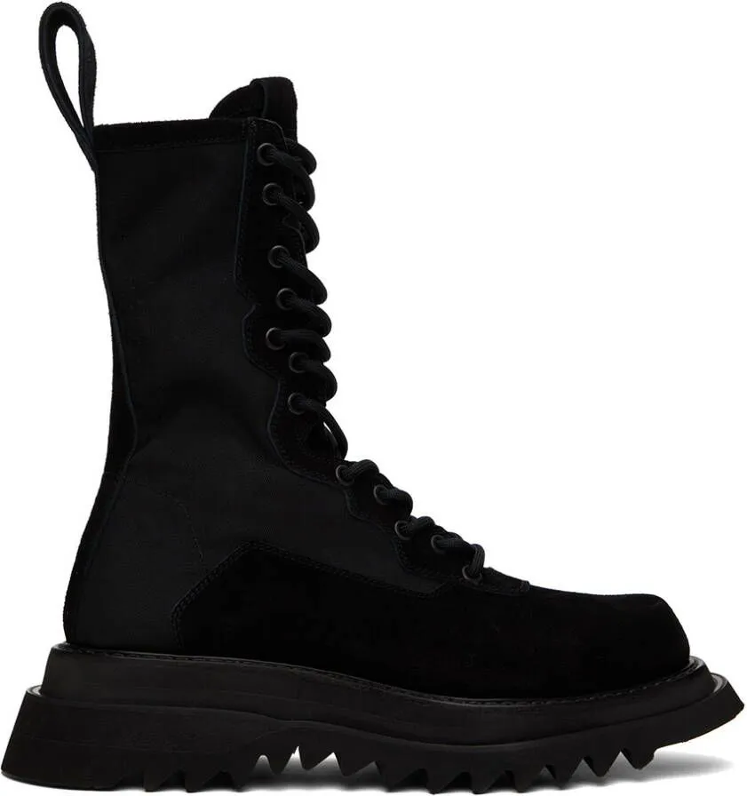 Julius Black Lace-Up Combat Boots