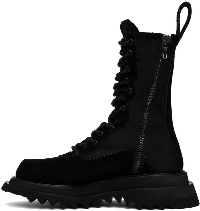 Julius Black Lace-Up Combat Boots