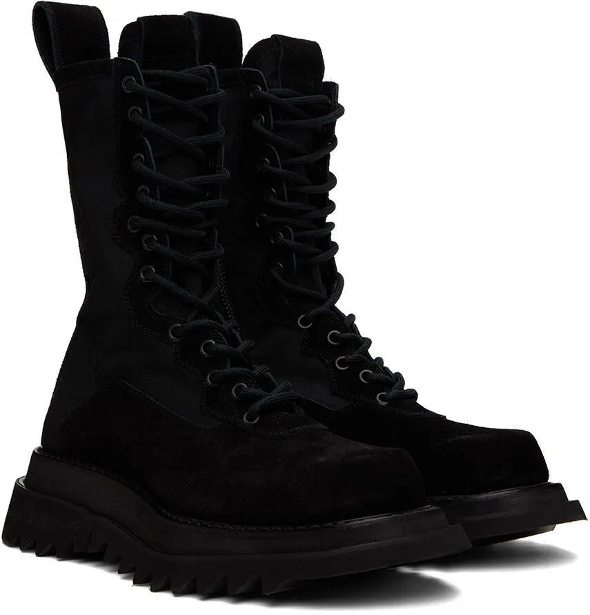 Julius Black Lace-Up Combat Boots