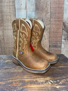 Justin Kids Rush Junior Brown Western Boots