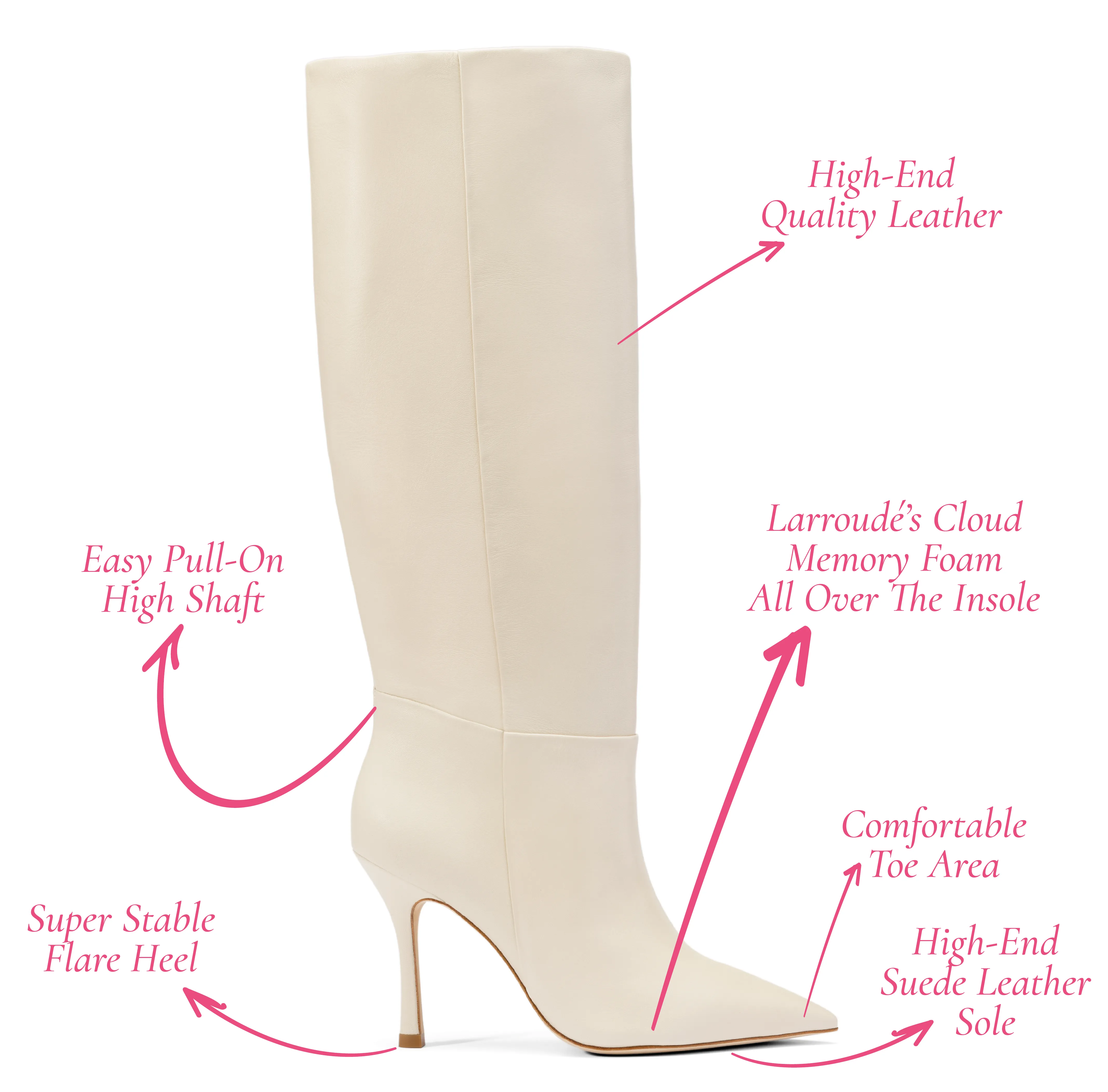 Kate Ivory Leather Boot