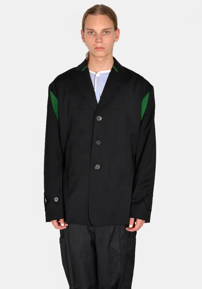 KIKO KOSTADINOV MEN KKAW23J01-25 SOLON BLAZER JET BLACK/HUNTER GREEN