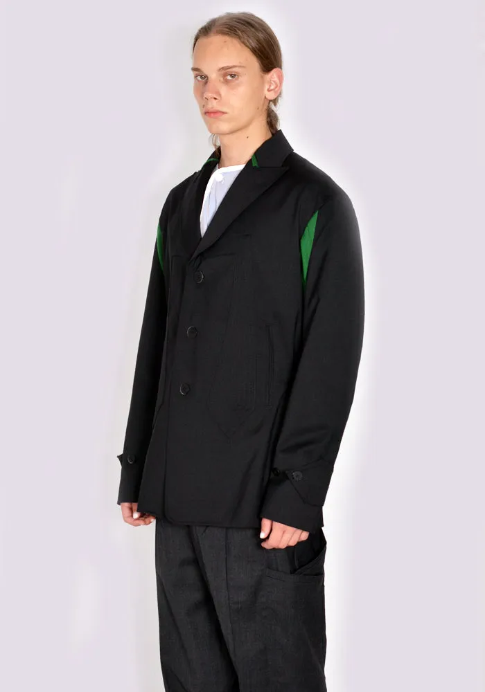 KIKO KOSTADINOV MEN KKAW23J01-25 SOLON BLAZER JET BLACK/HUNTER GREEN