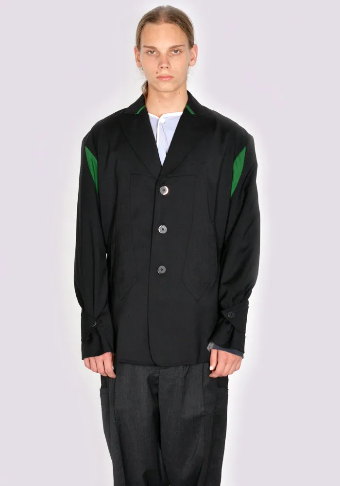 KIKO KOSTADINOV MEN KKAW23J01-25 SOLON BLAZER JET BLACK/HUNTER GREEN