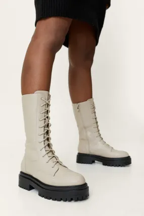 Lace Up Chunky Sole Combat Boots