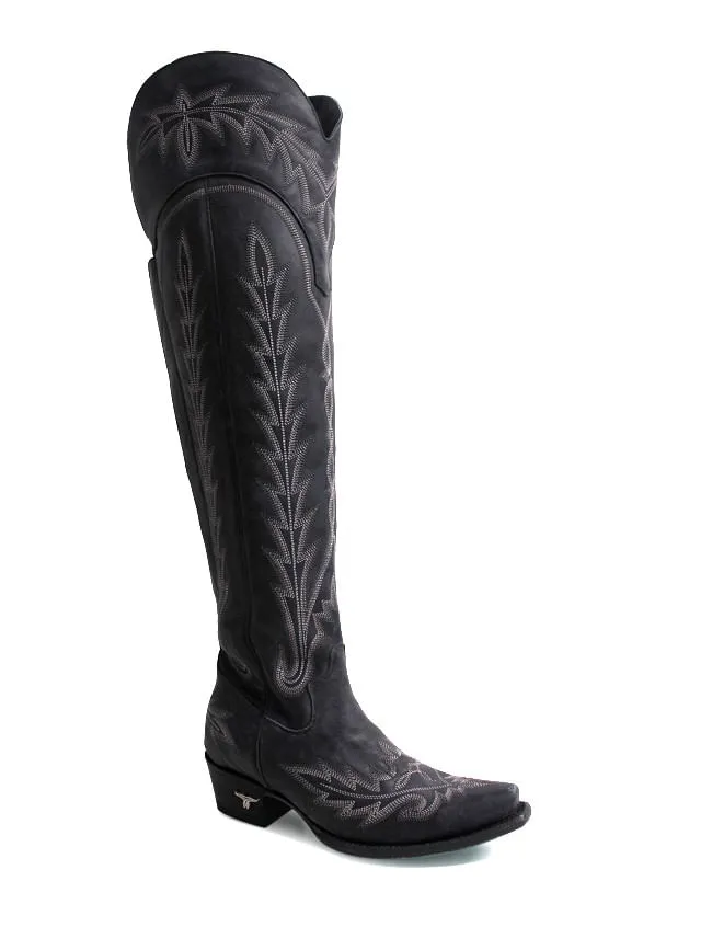 Lane Black Distressed Over-the-Knee Womens Lexington Boots