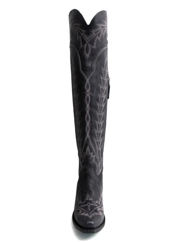 Lane Black Distressed Over-the-Knee Womens Lexington Boots