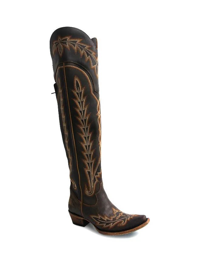 Lane Lexington OTK Brown Crackle Boots