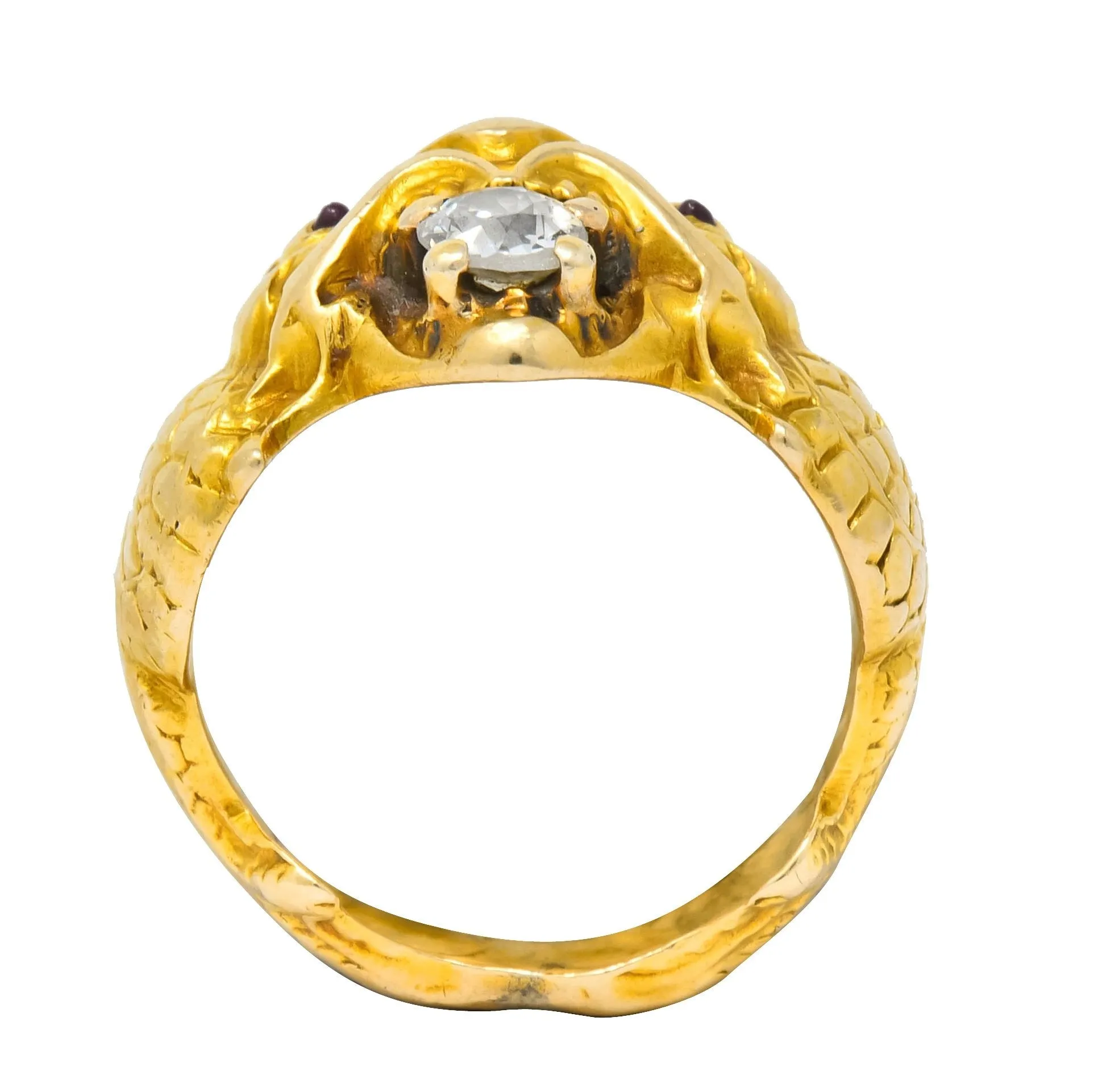 Larter & Sons Art Nouveau Diamond 14 Karat Gold Sea Creature Ring Circa 1890