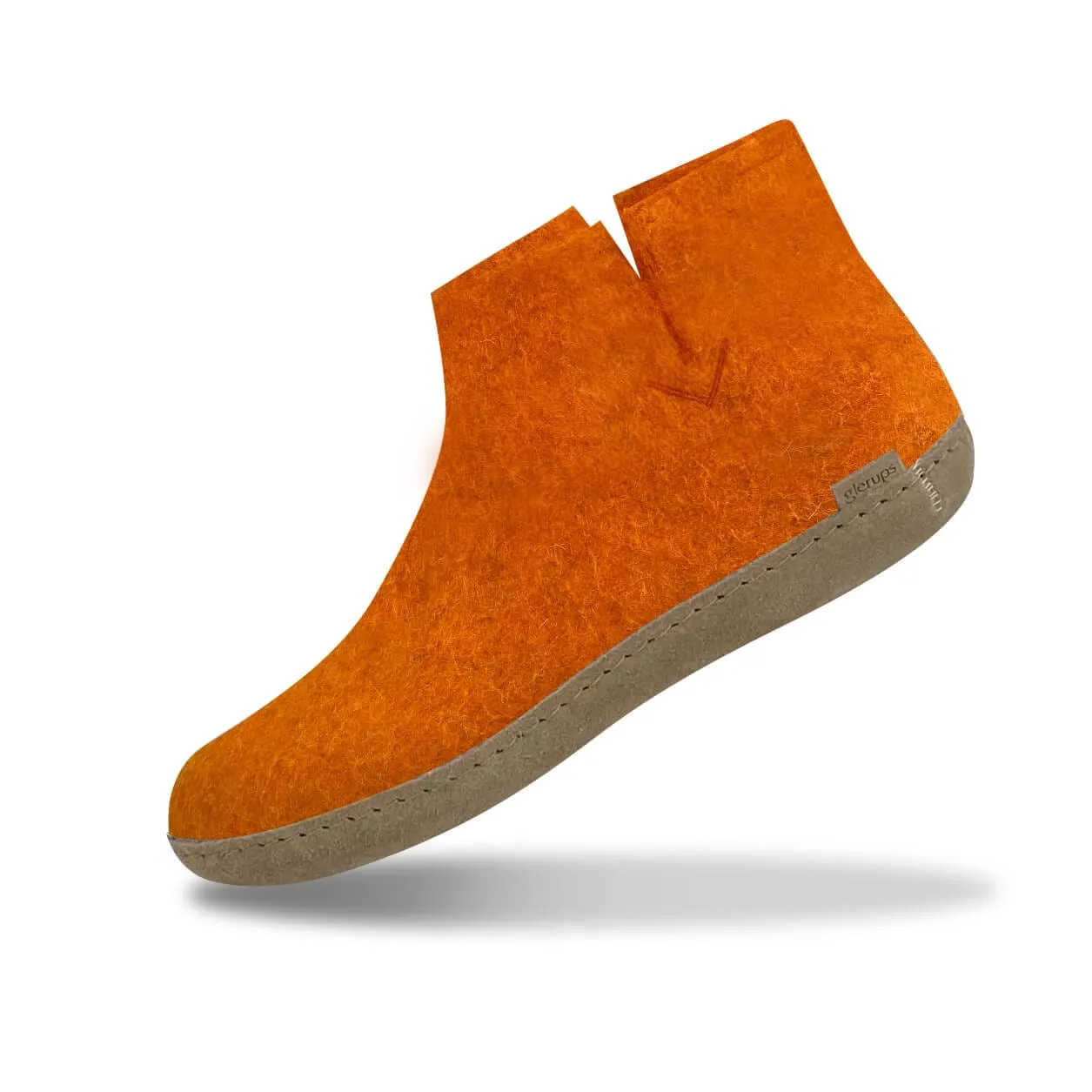 Leather sole orange boot