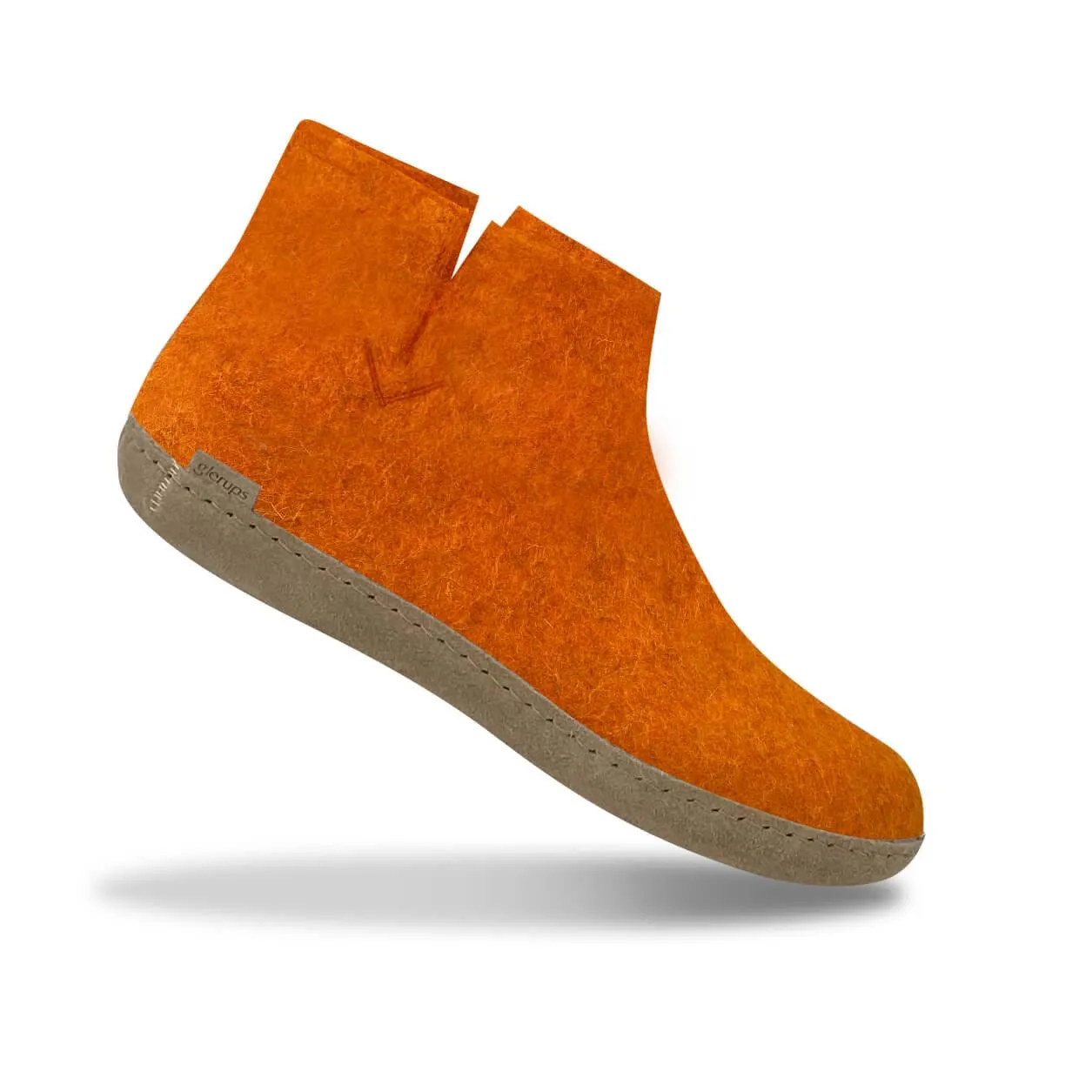 Leather sole orange boot