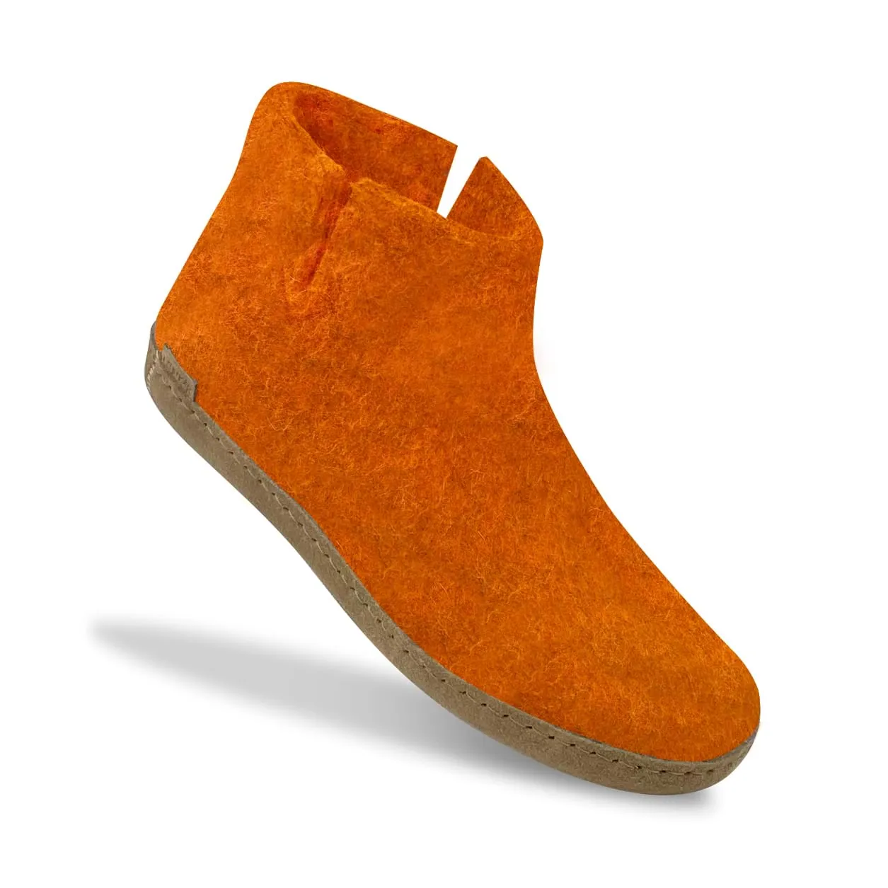 Leather sole orange boot