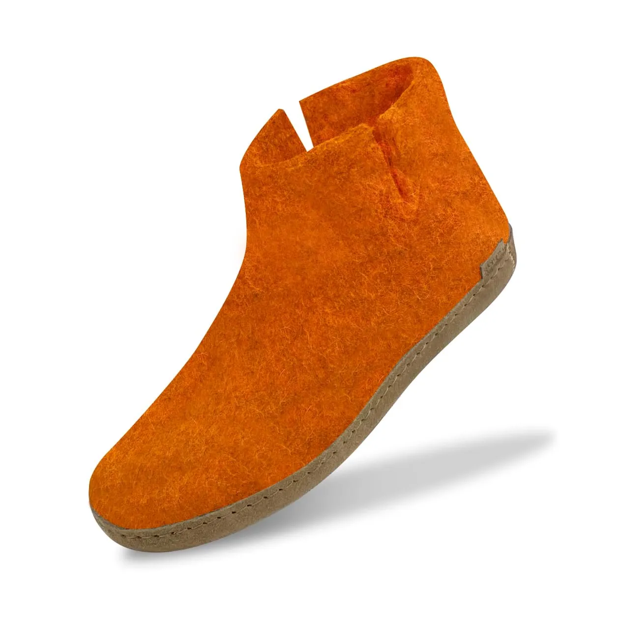 Leather sole orange boot