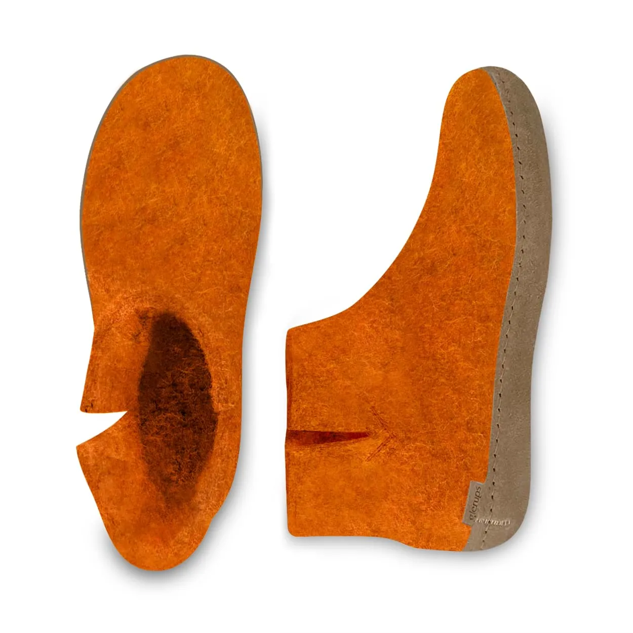 Leather sole orange boot