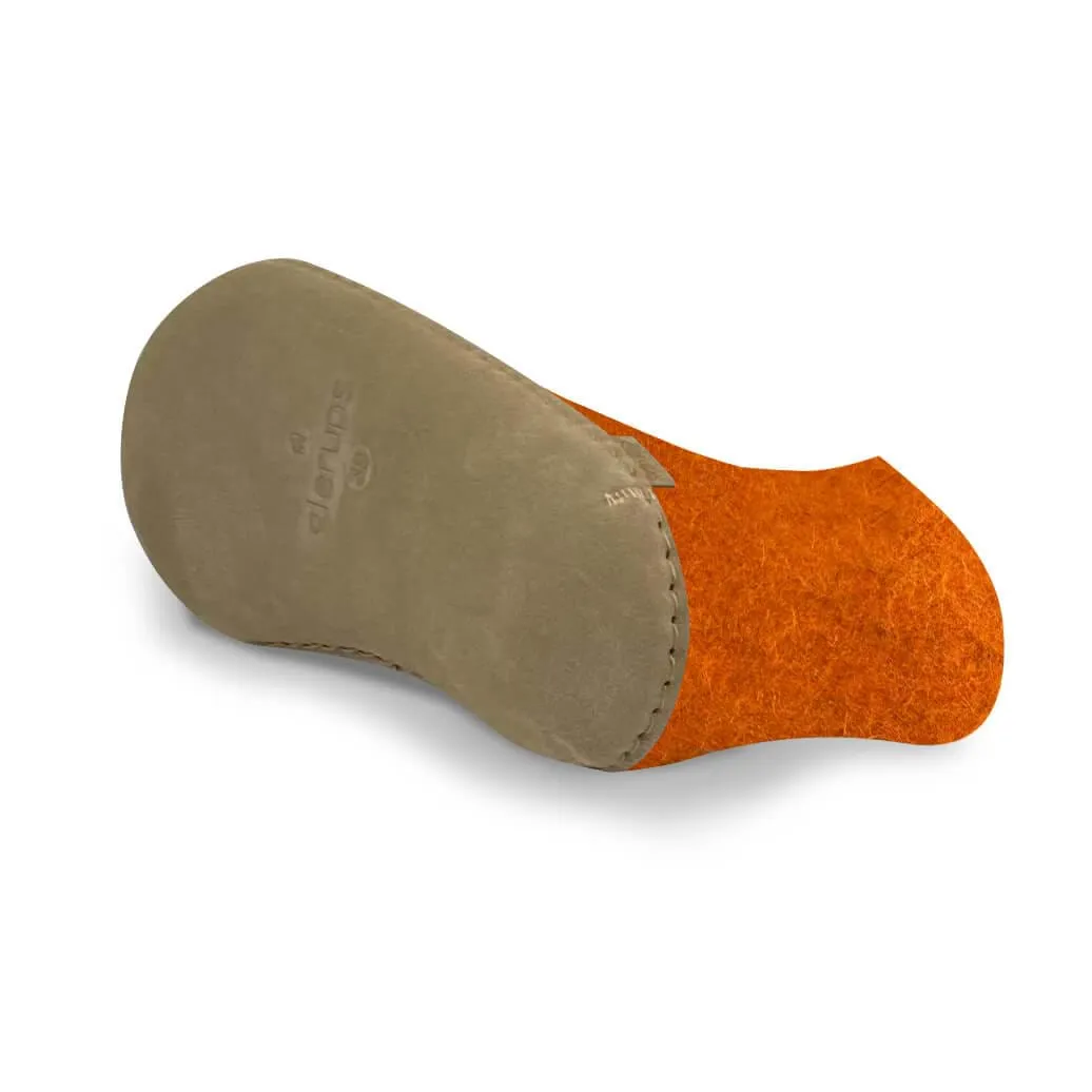 Leather sole orange boot