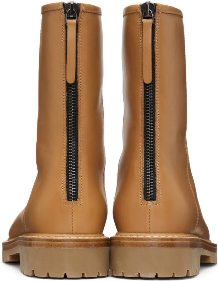 Legres Tan Leather Combat Boots