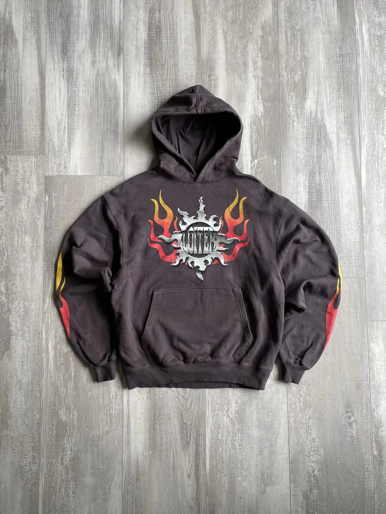 Loiter Biker Hoodie Brown - M