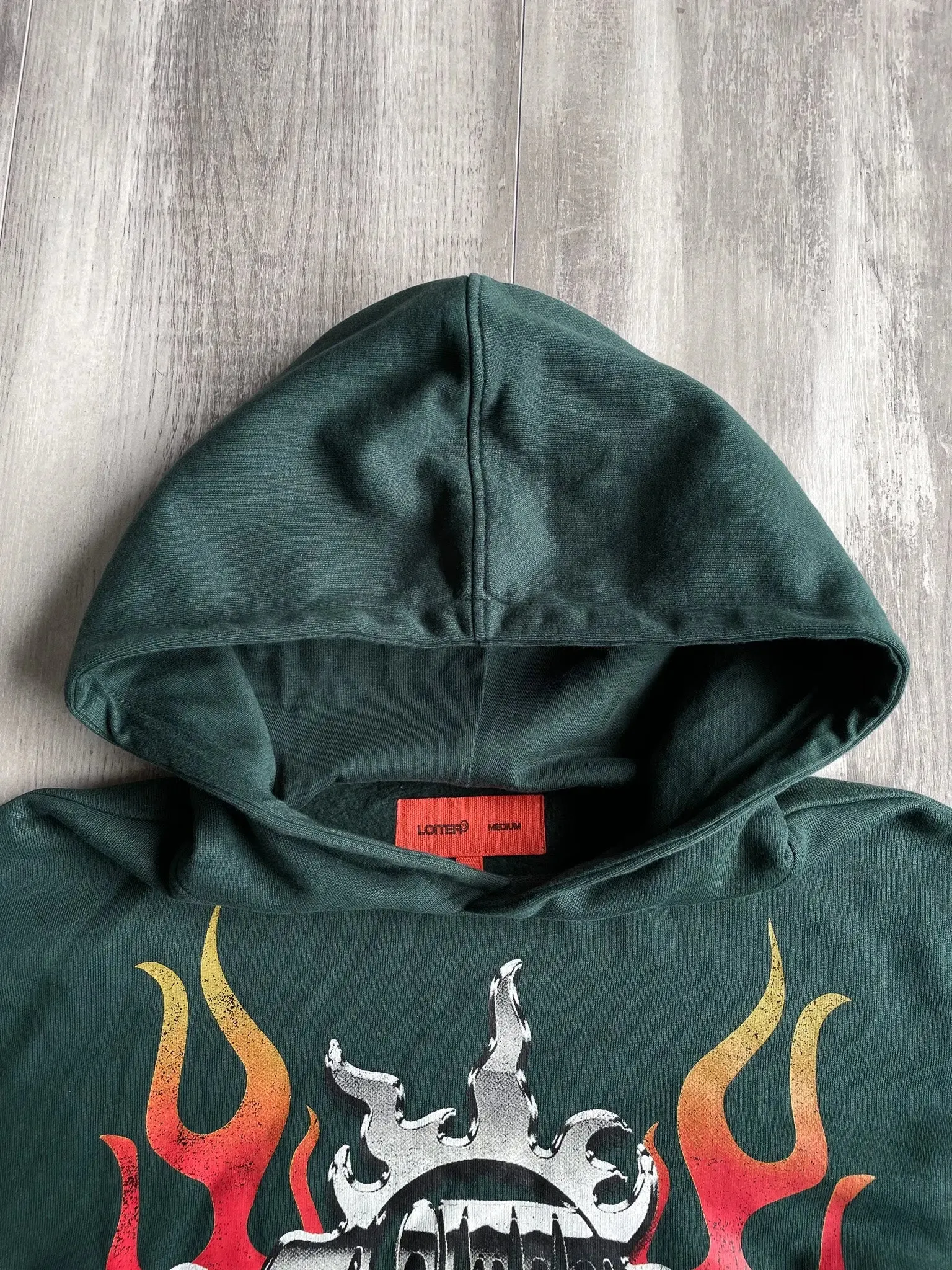 Loiter Biker Hoodie Green - M