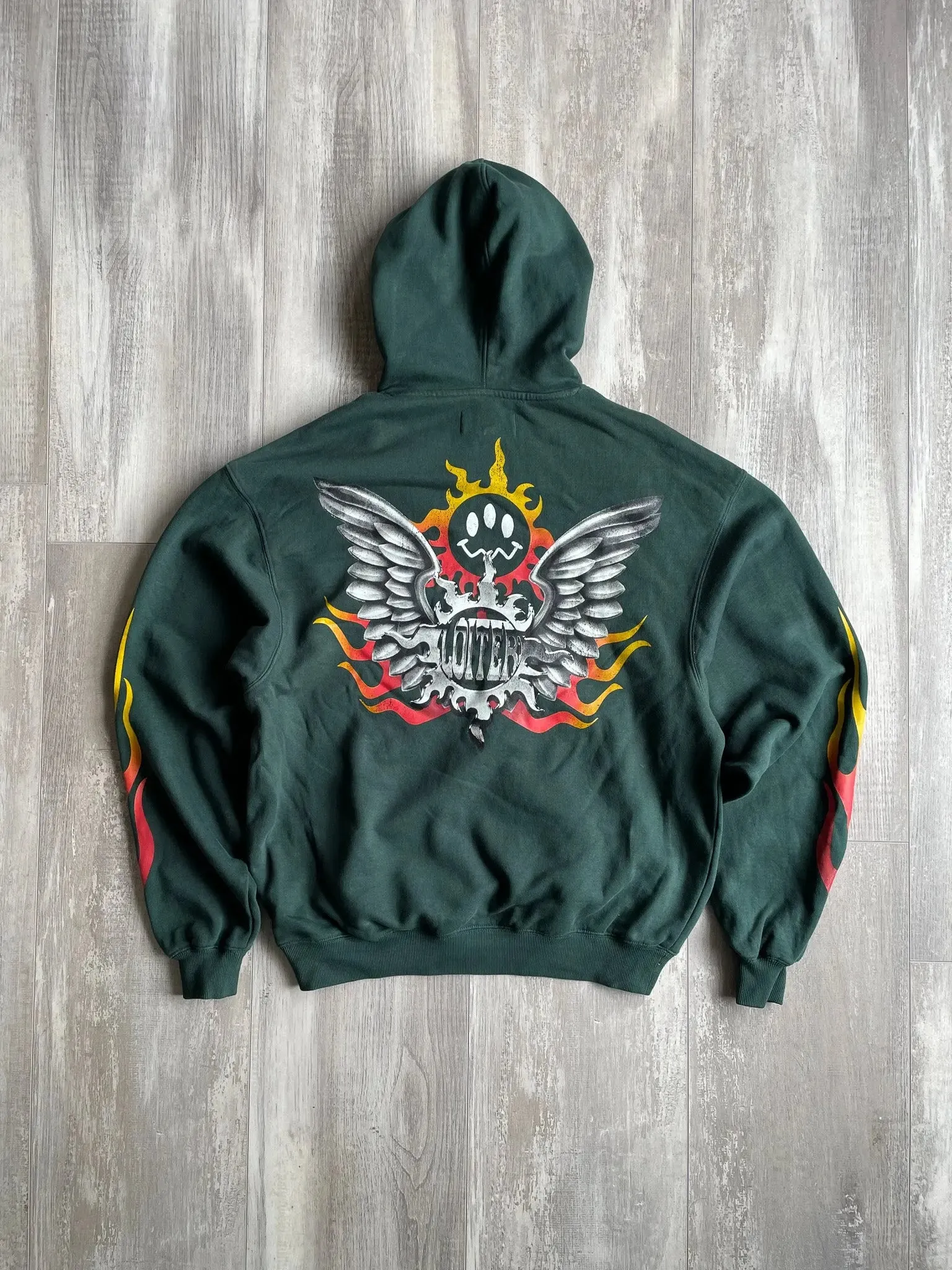 Loiter Biker Hoodie Green - M