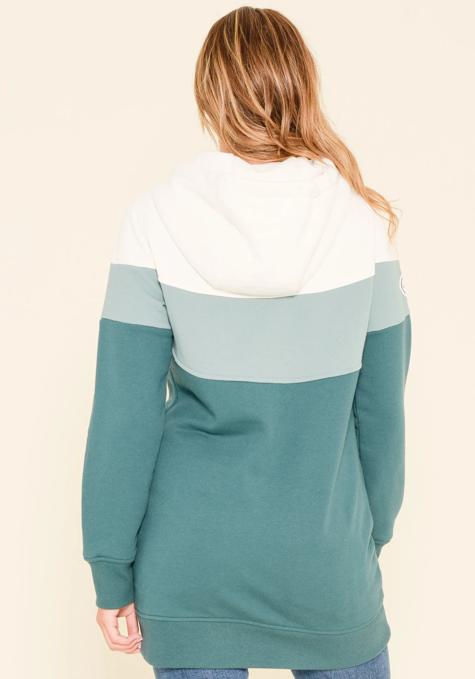 Longline Color Block Hoodie