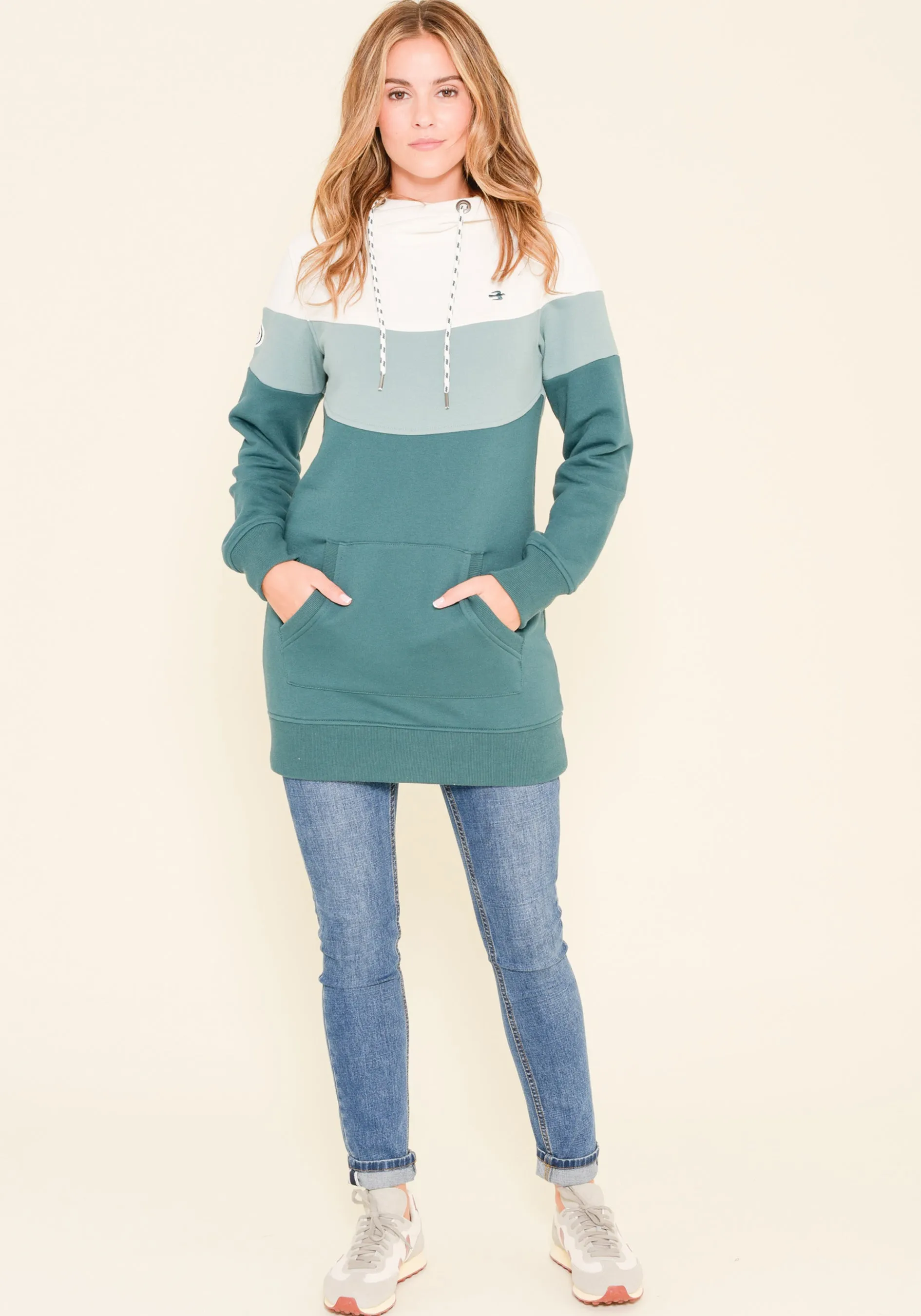 Longline Color Block Hoodie