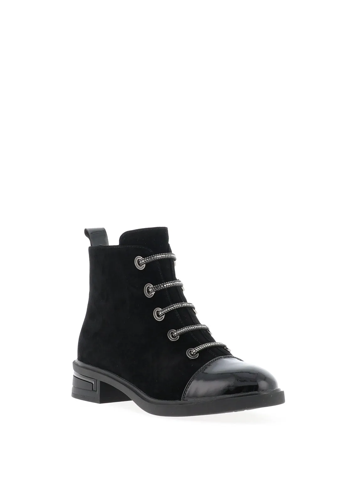 Loretta Vitale Embellished Ankle Boots, Black