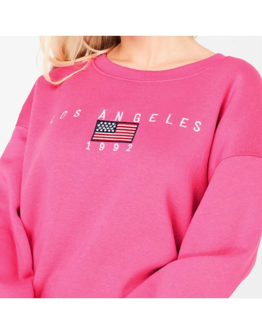 Los Angeles Logo Sweatshirt Fleece - Oversized