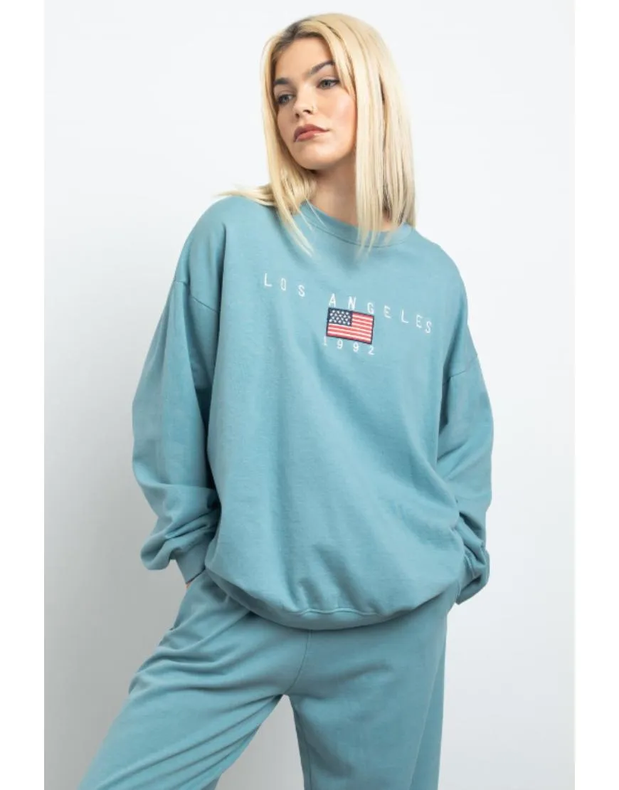 Los Angeles Logo Sweatshirt Fleece - Oversized