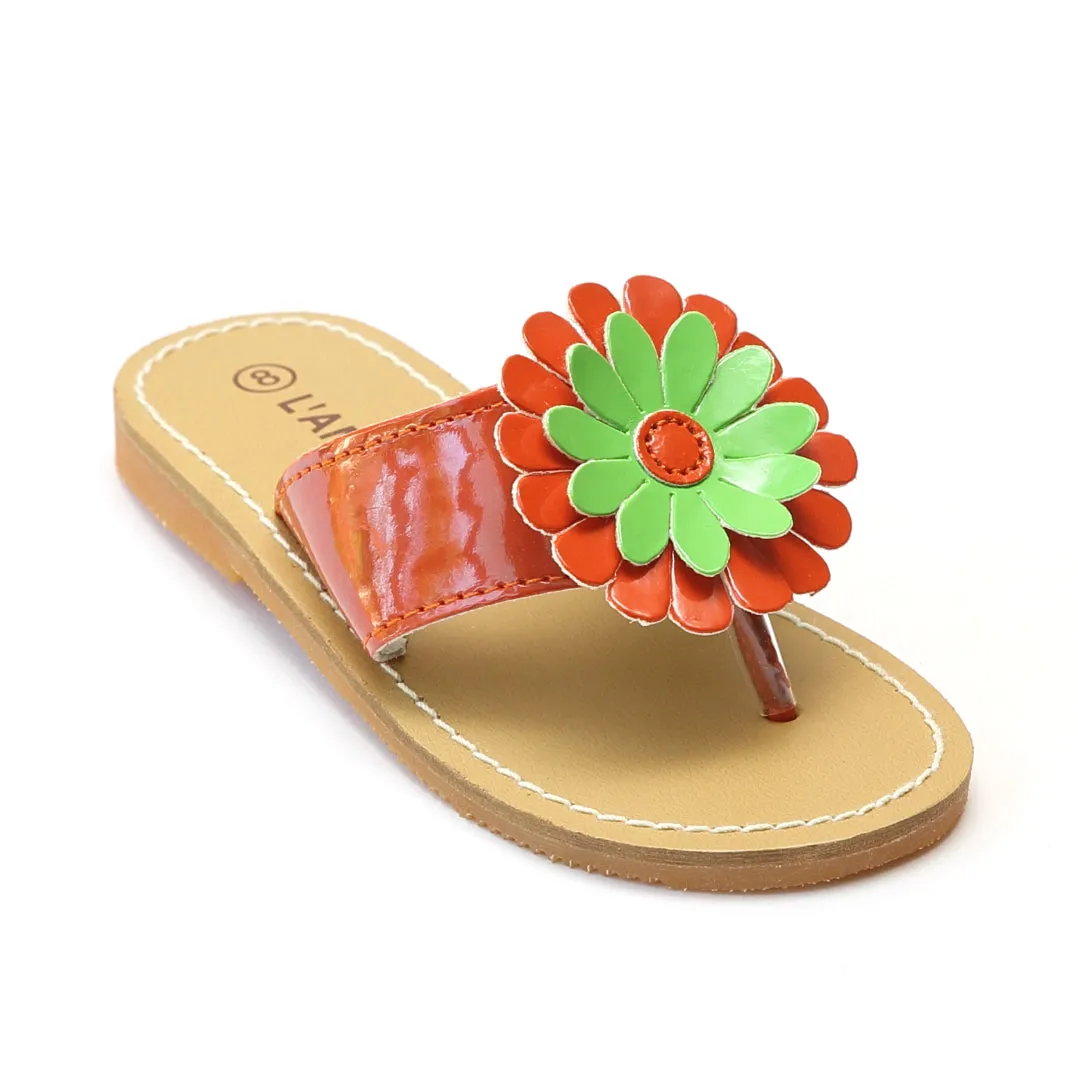 Love Girls Tangerine Flower Thong Sandals