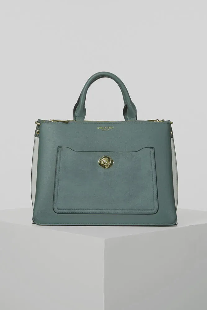 Luella Grey Olympia Tote Bag White/Sea Green