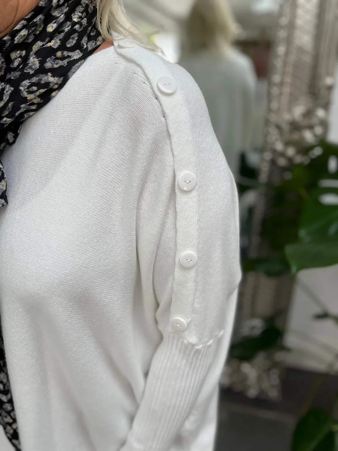 Luxury Knit Top with Button Details - Lucy