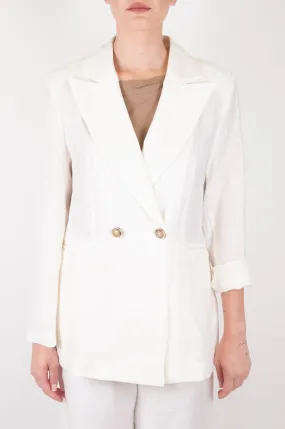 Maryley - Double-breasted linen blend jacket