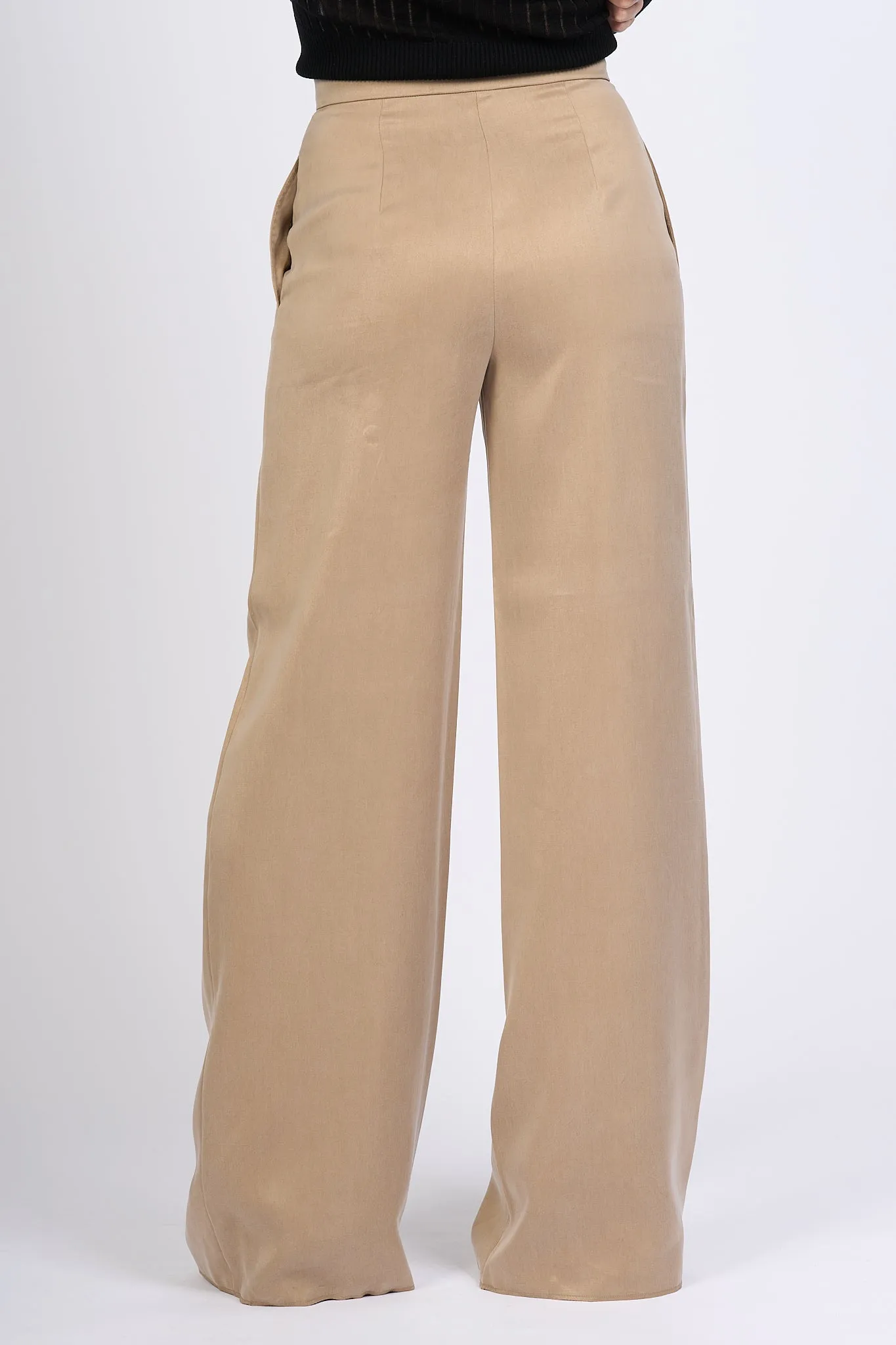 Max Mara Beige Satin Gardena Pants Women