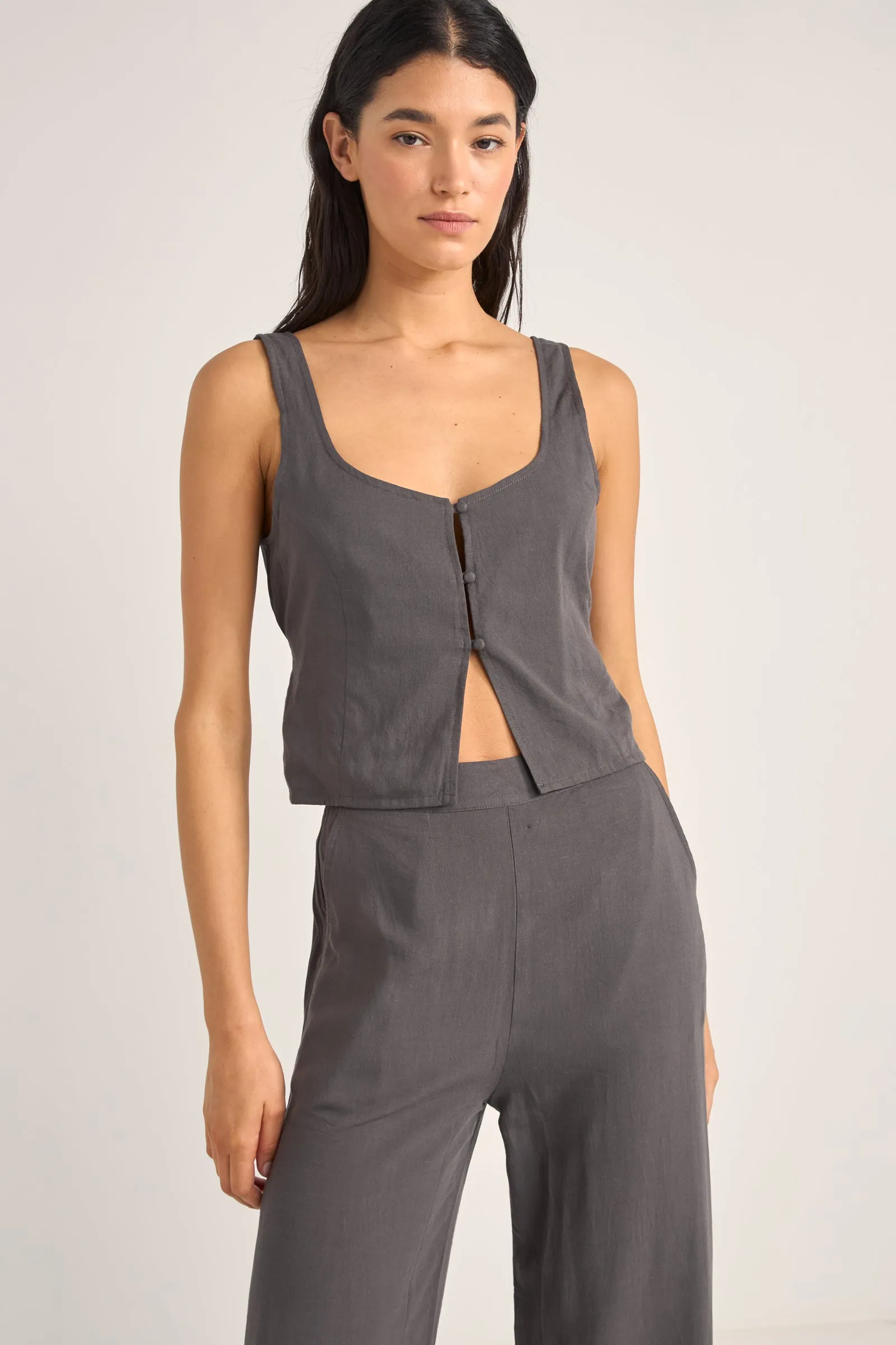 Maya Charcoal Vest Top