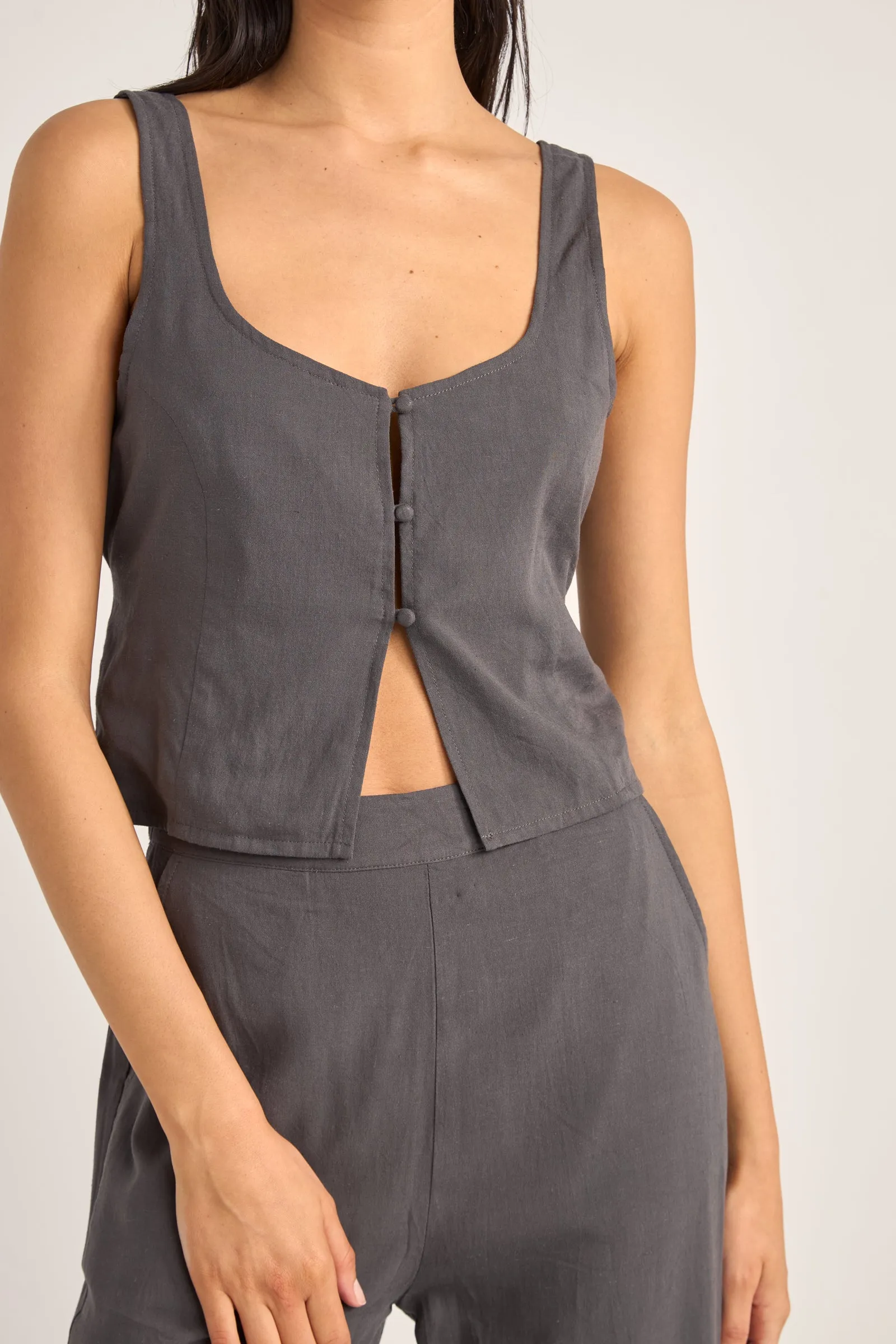 Maya Charcoal Vest Top