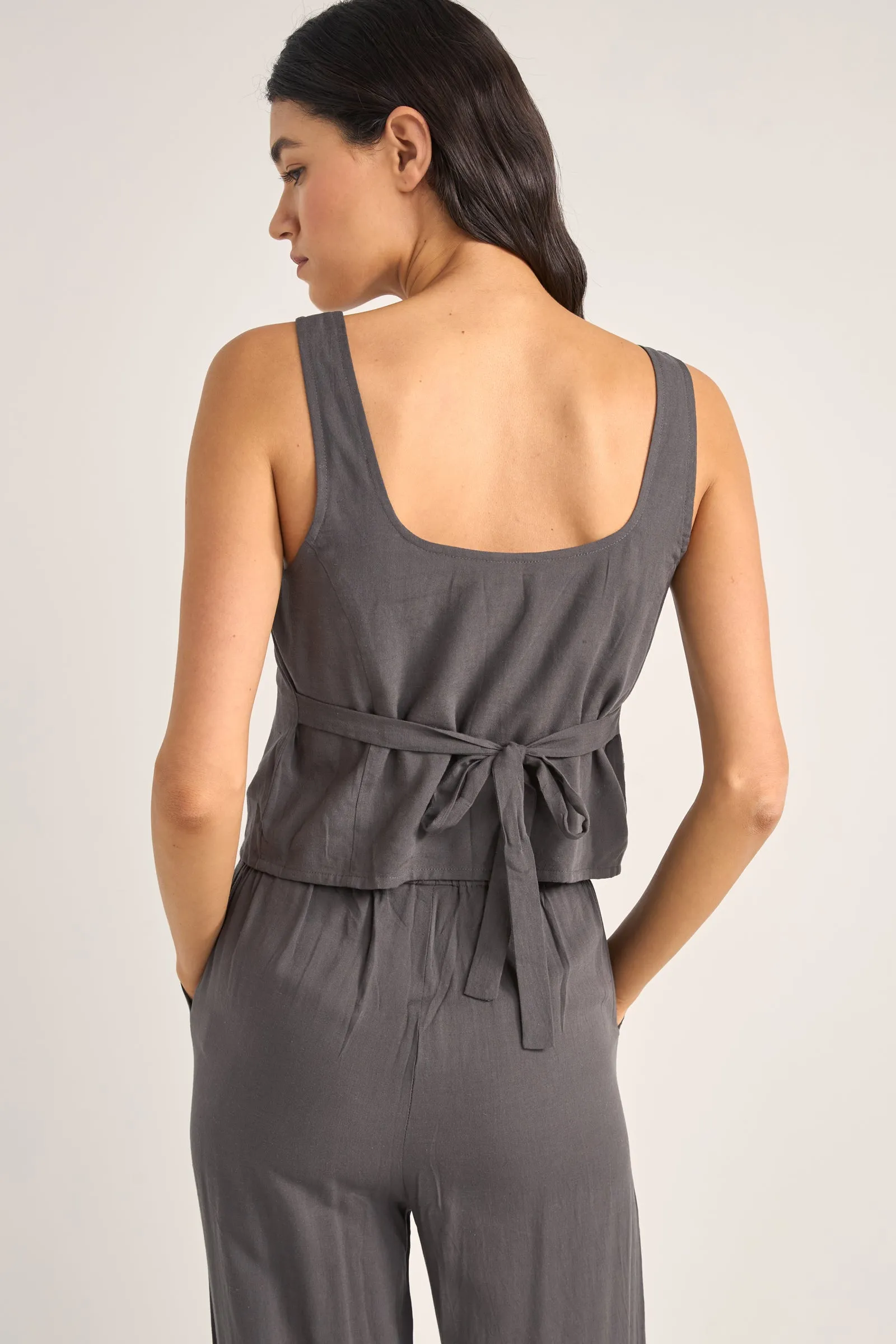 Maya Charcoal Vest Top