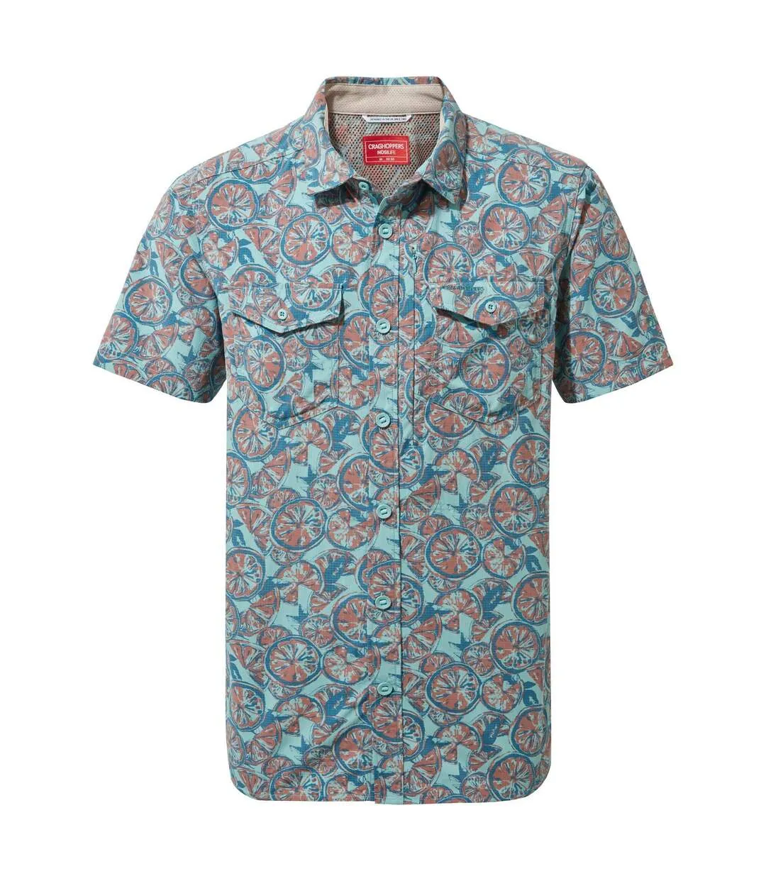 Mens calhoun nosilife shirt aqua blue/brown Craghoppers