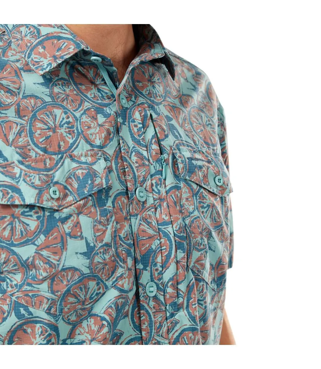 Mens calhoun nosilife shirt aqua blue/brown Craghoppers