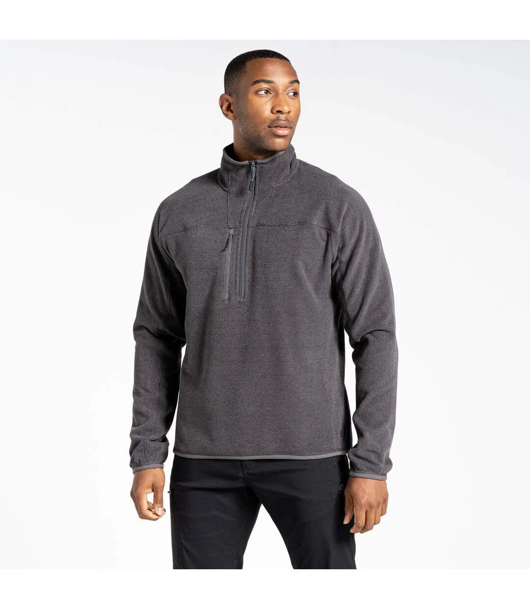 Mens expert half zip active fleece top carbon grey marl Craghoppers