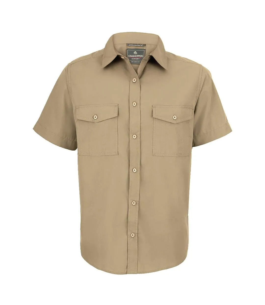 Mens expert kiwi short-sleeved shirt pebble Craghoppers