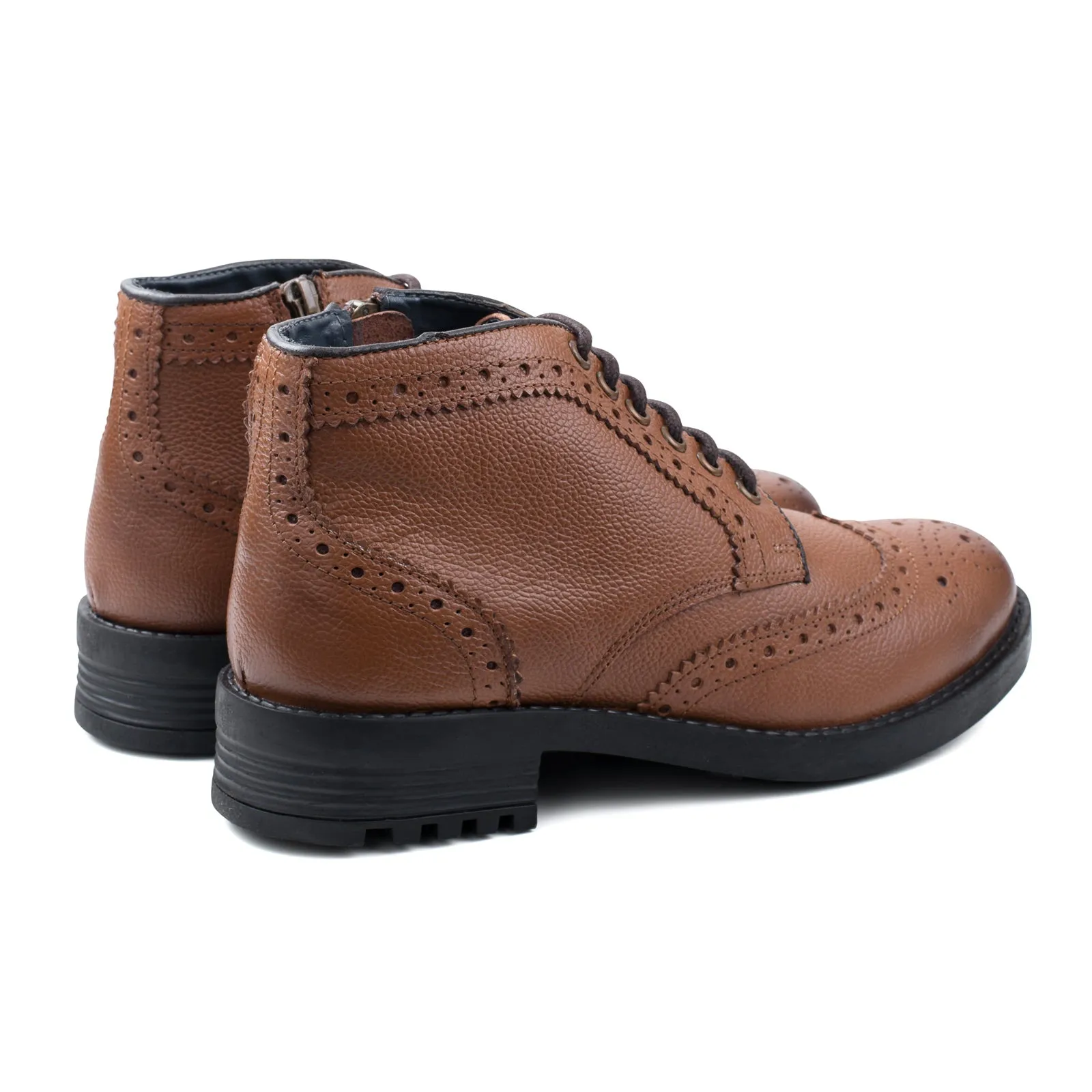 Men's Hans Tan Zip and Lace Brogue Boot