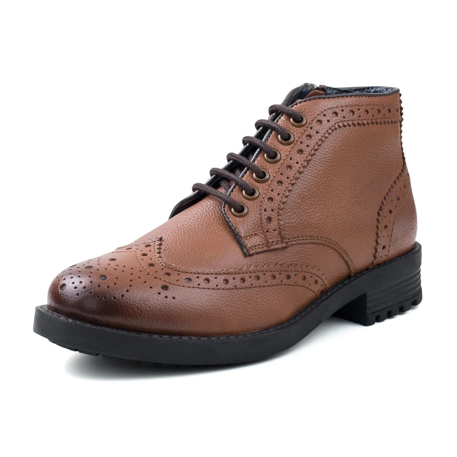 Men's Hans Tan Zip and Lace Brogue Boot