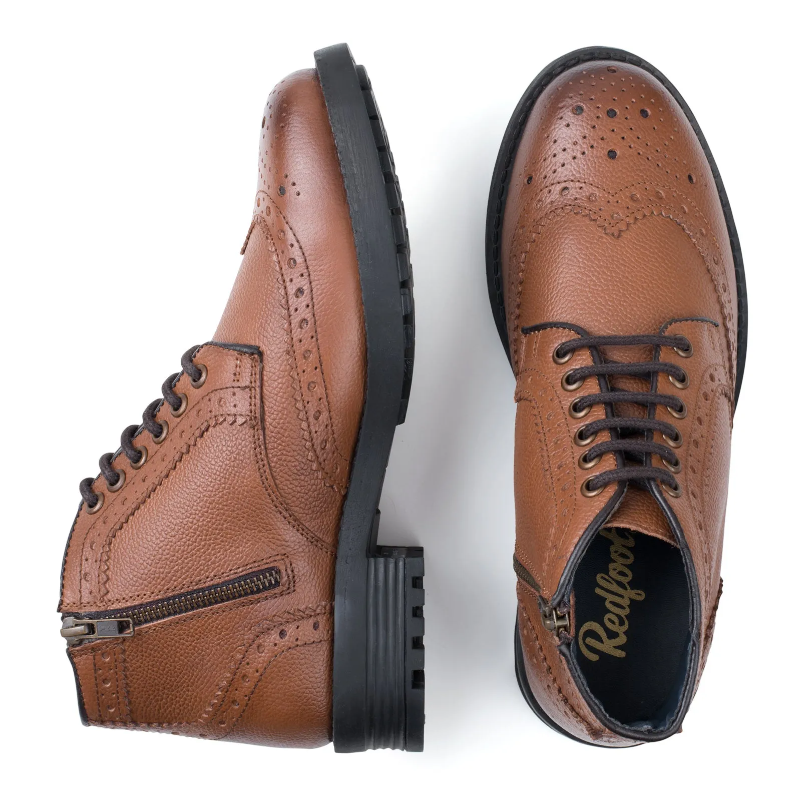 Men's Hans Tan Zip and Lace Brogue Boot