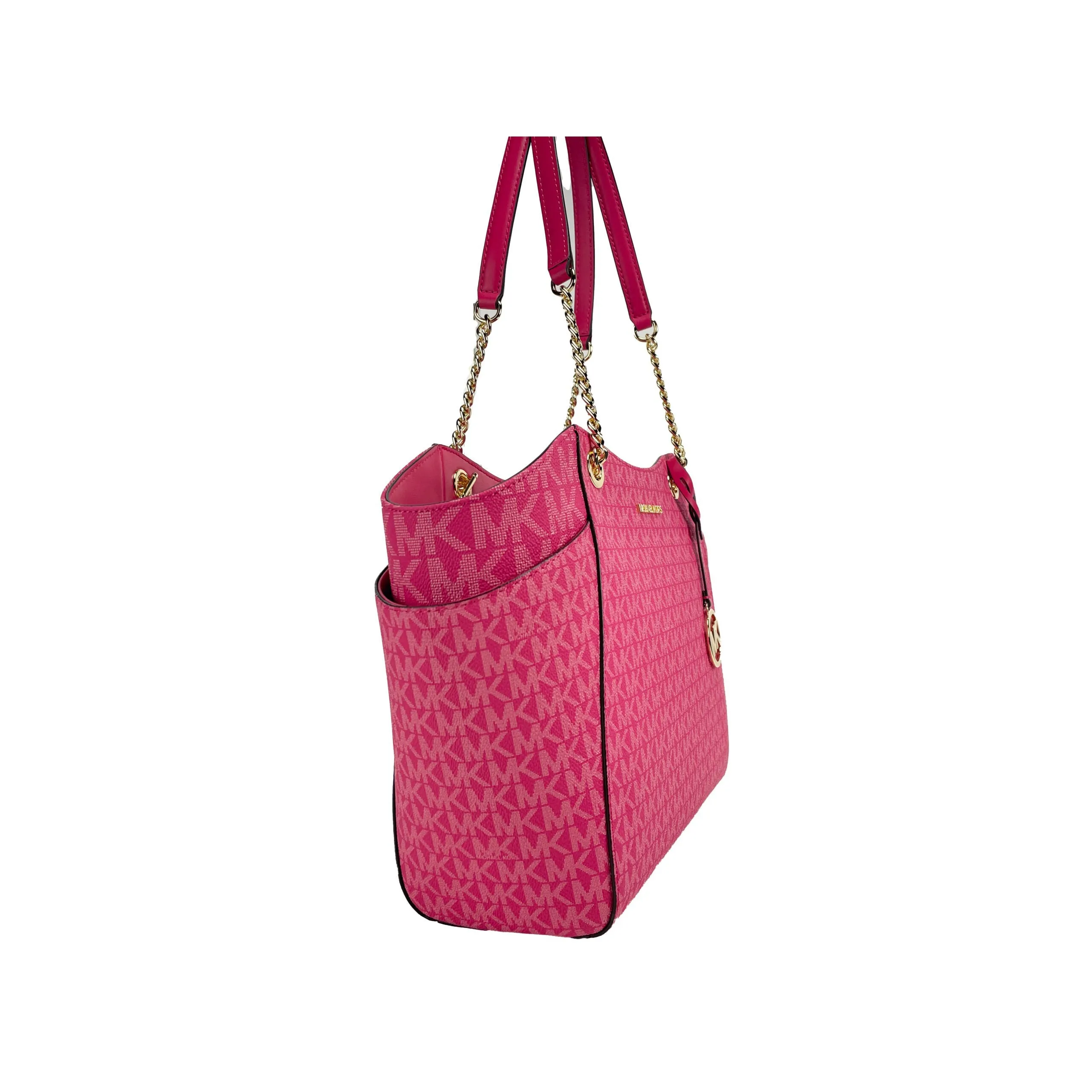 Michael Kors Jet Set Large Chain Electric Pink Shoulder Tote Bag