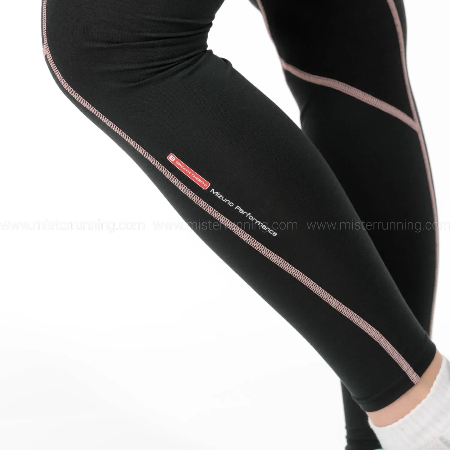 Mizuno Black/Apricot Blush Merino Wool Leggings