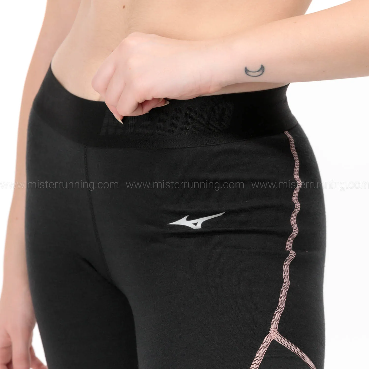 Mizuno Black/Apricot Blush Merino Wool Leggings