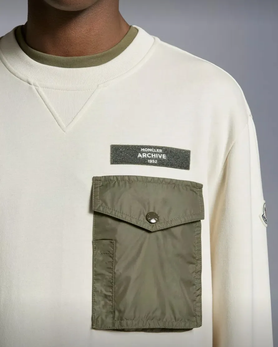 Moncler sweatshirt pocket.