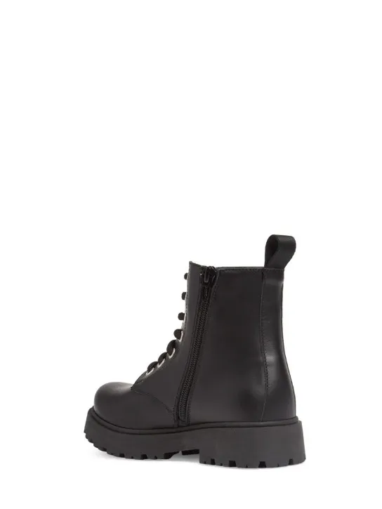 Moschino   Leather combat boots w/logo 