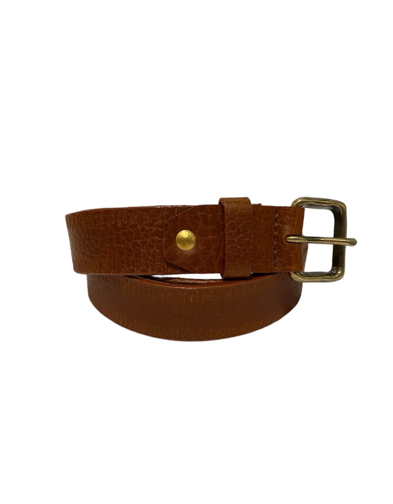 Nattori Embossed Dashes Belt - Tadala Buckle